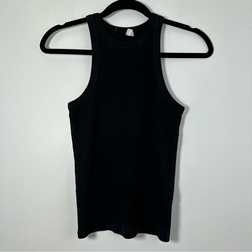 Anine Bing Eva Black Scoopneck Racerback Tank Size S - Picture 2 of 7